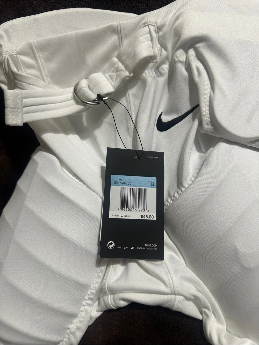 Nike White Kids Padded Football Girdle Shorts
